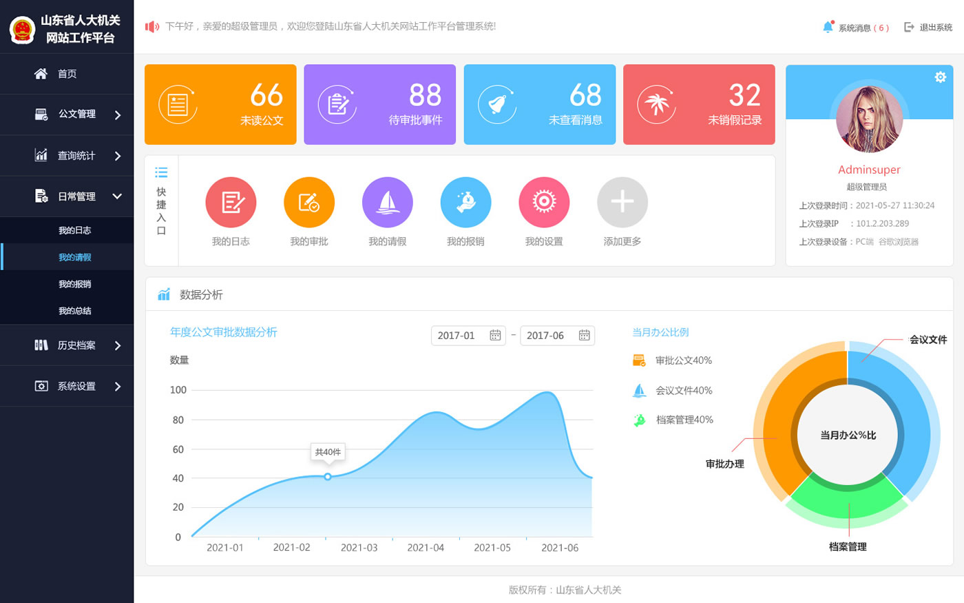 山東省人(rén)大(dà)機關工作平台